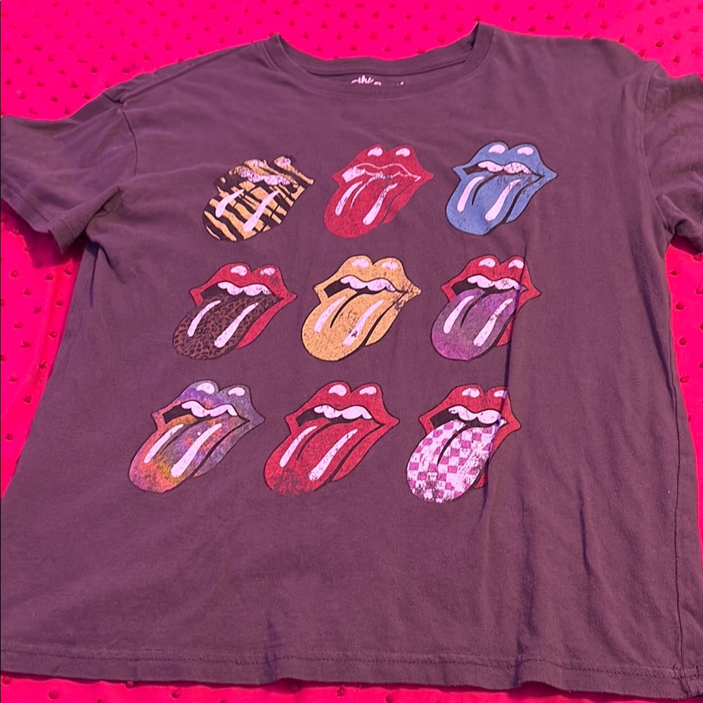 Rolling Stones Brown Red Short Sleeve Tee